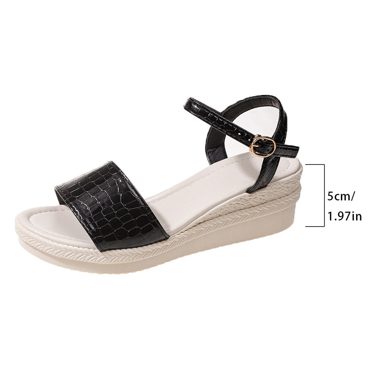 Violeta - Sandalias Doradas Plateadas de Estilo Simple con Suela Cómoda Tipo Cuña Para Mujer 2025