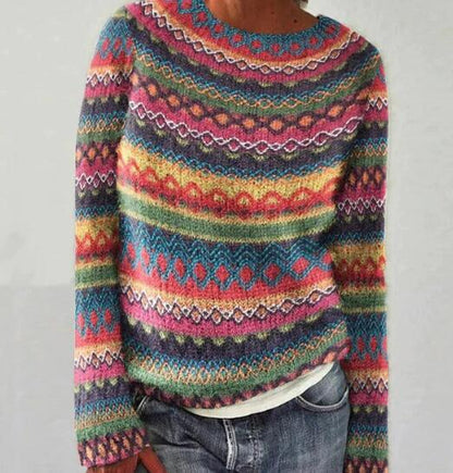 Suéter para mujer con rayas multicolores y cómodo – EVA