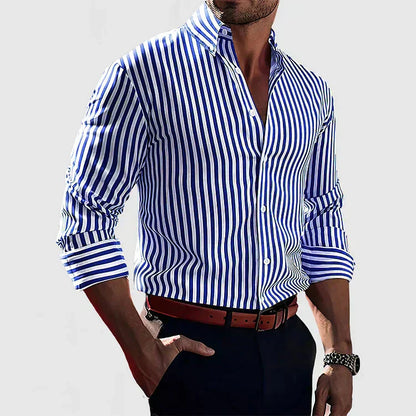 Everett – Camisa de hombre de corte entallado con rayas verticales
