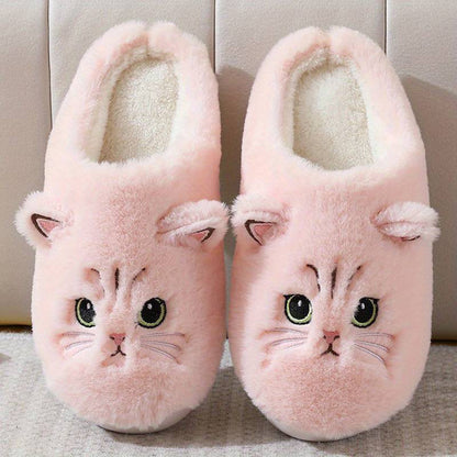 ROMÉE - Zapatillas de casa cálidas con diseño de gato para mujeres