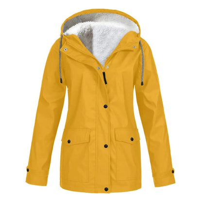MARAYA – Abrigo impermeable de mujer con forro de lana y media longitud