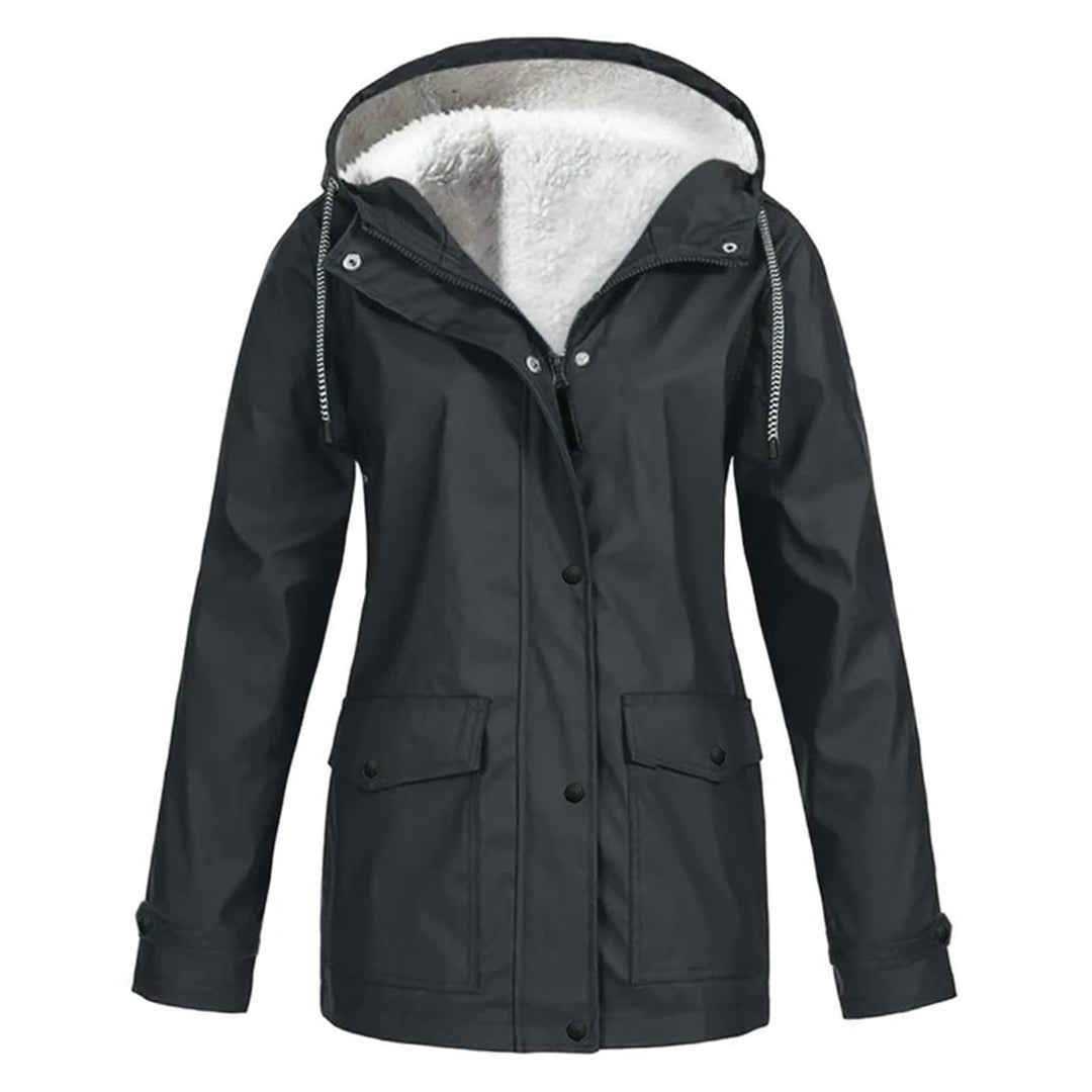 MARAYA – Abrigo impermeable de mujer con forro de lana y media longitud