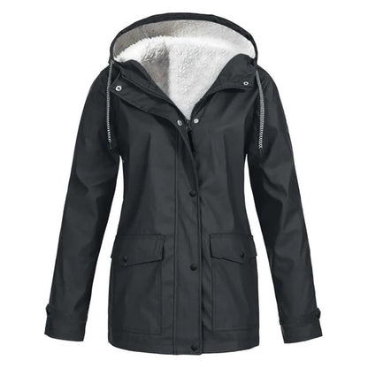 MARAYA – Abrigo impermeable de mujer con forro de lana y media longitud