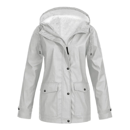 MARAYA – Abrigo impermeable de mujer con forro de lana y media longitud