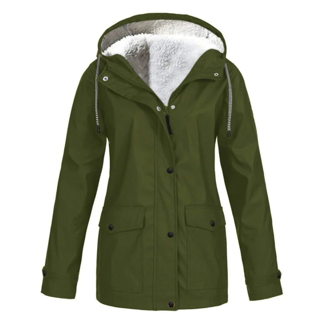 MARAYA – Abrigo impermeable de mujer con forro de lana y media longitud