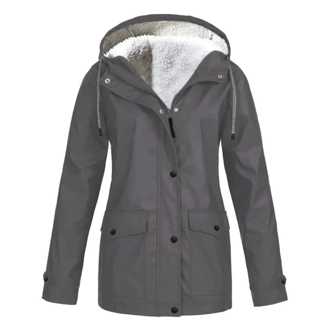 MARAYA – Abrigo impermeable de mujer con forro de lana y media longitud
