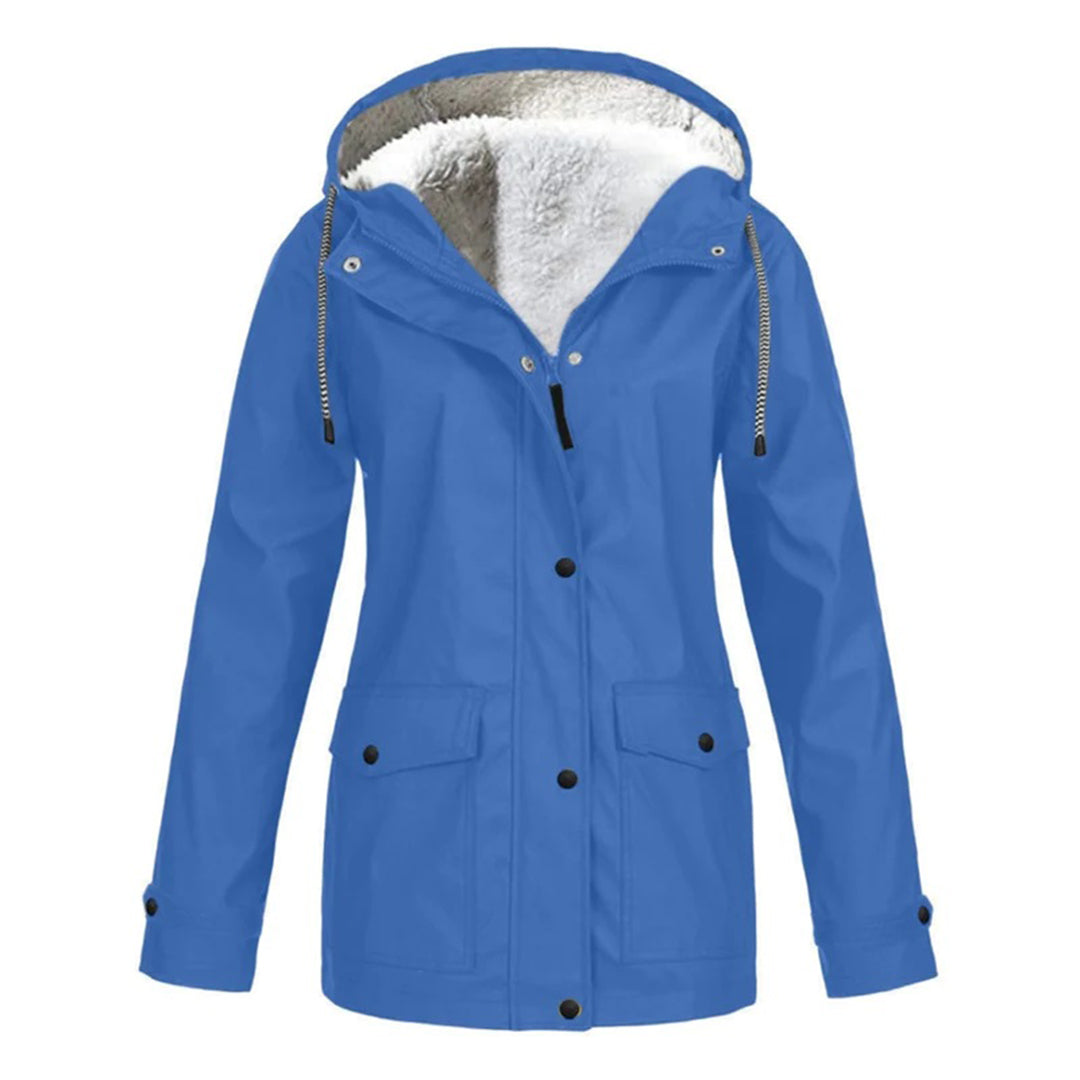 MARAYA – Abrigo impermeable de mujer con forro de lana y media longitud