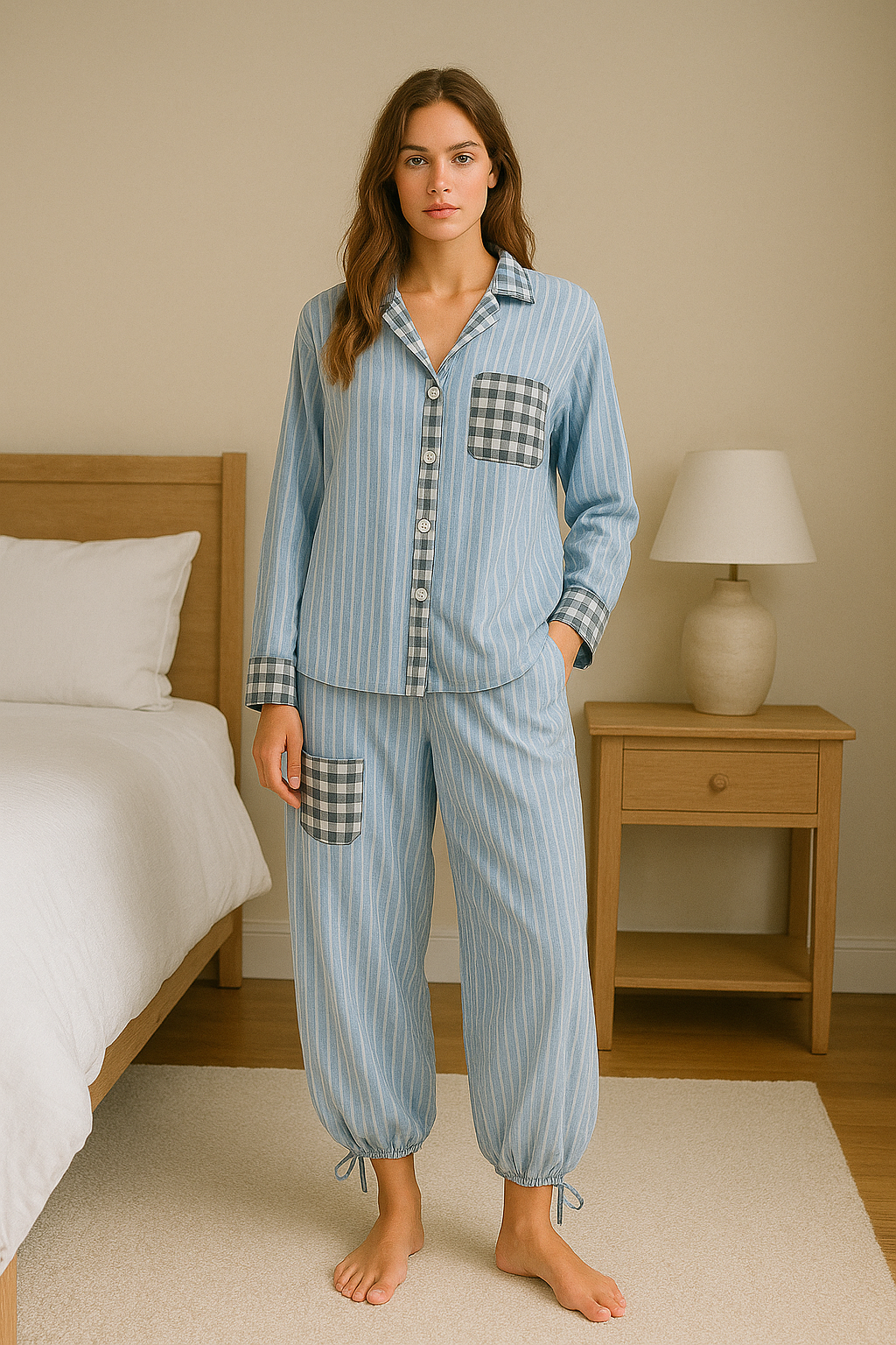 COSY – Conjunto de pijama para mujer de dos piezas, suave y elástico