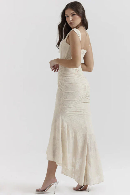 ARIELLE – Vestido sirena de encaje elegante con opciones sin tirantes y hombros descubiertos