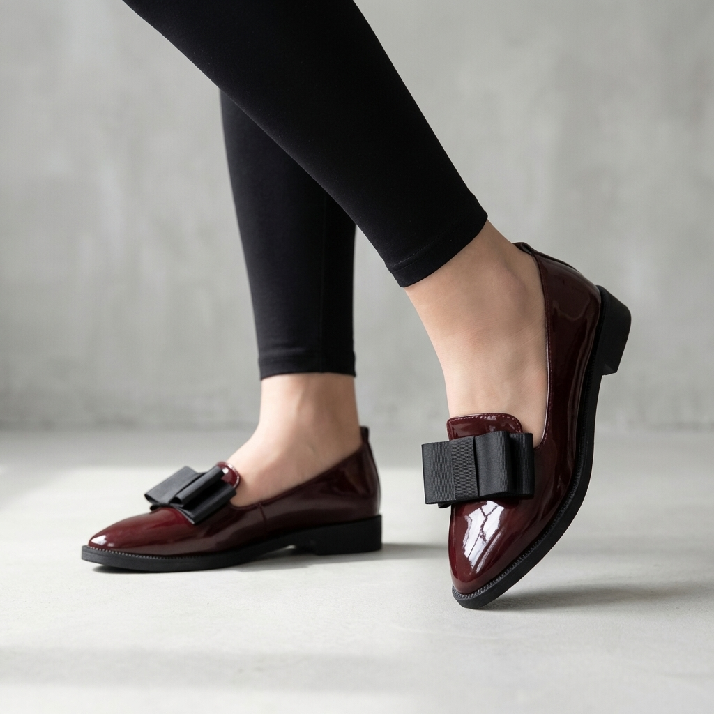 MARINA – Mocasines ortopédicos de mujer con puntera fina y lazo decorativo