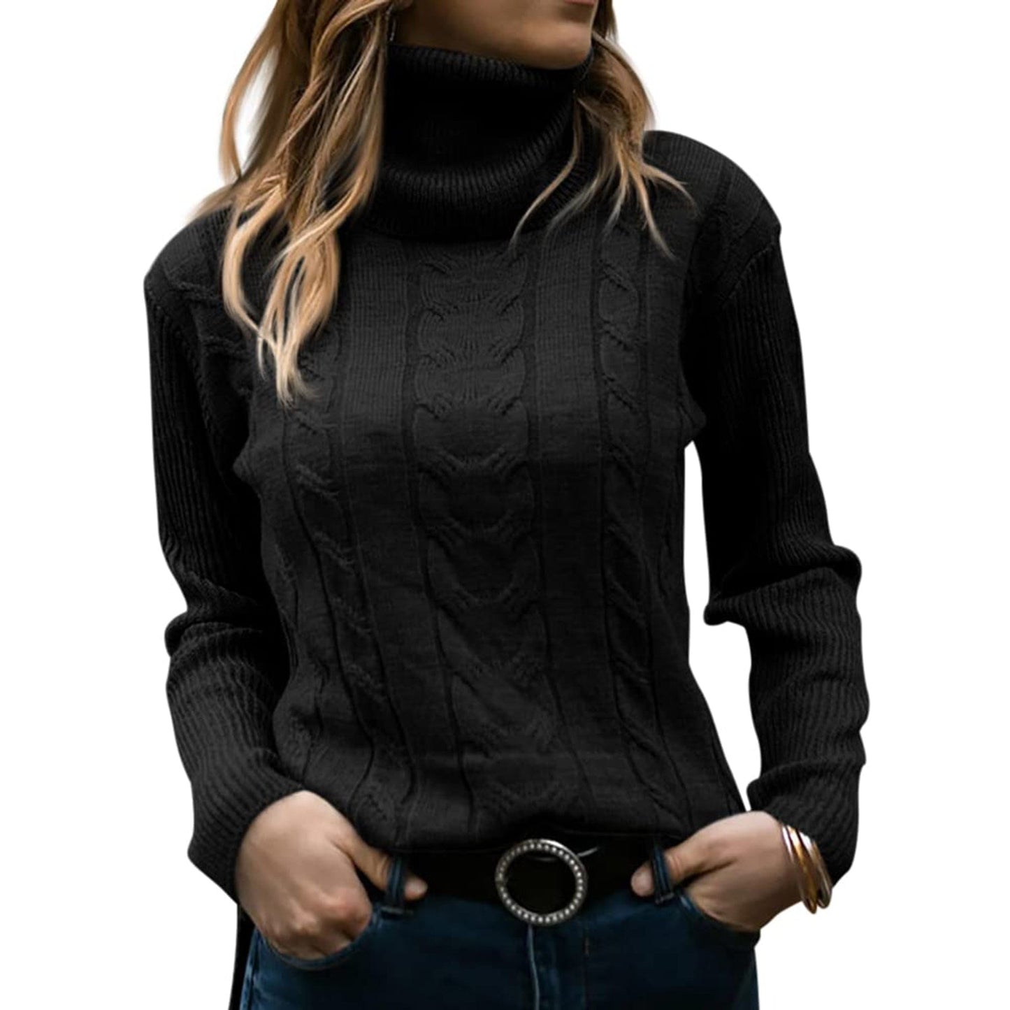 FAYA - Suéter de cuello alto para mujeres