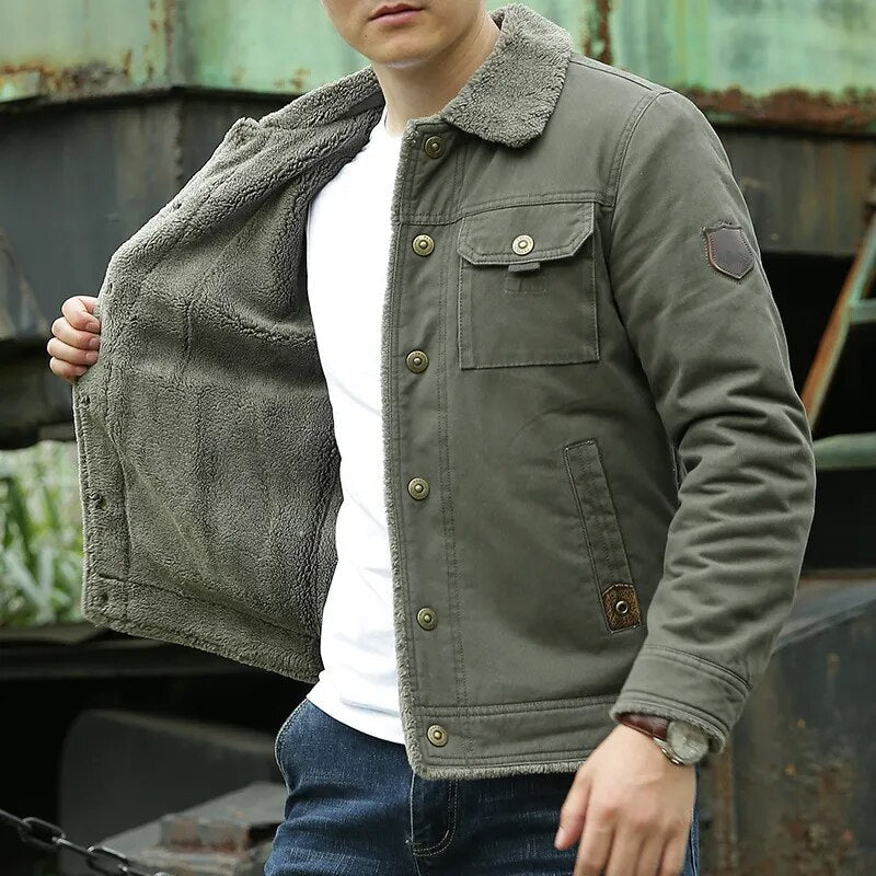 RAPHAEL - Chaqueta abotonada con bolsillos en el pecho para hombre
