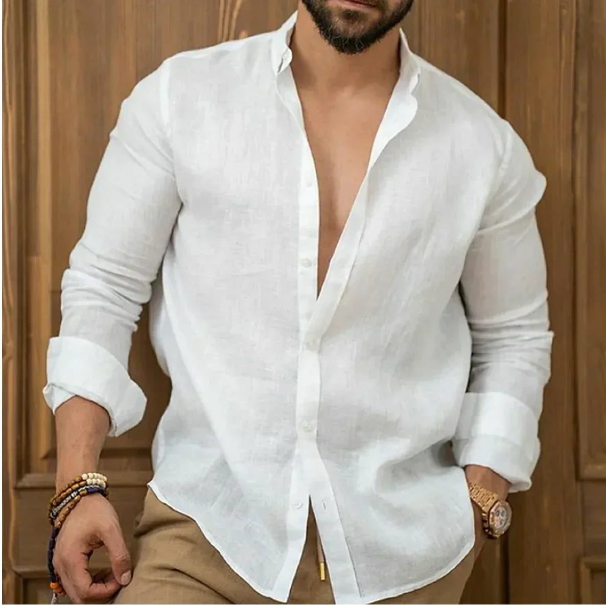 Camisa de lino transpirable de hombre, frescura y estilo estival – Ronnie