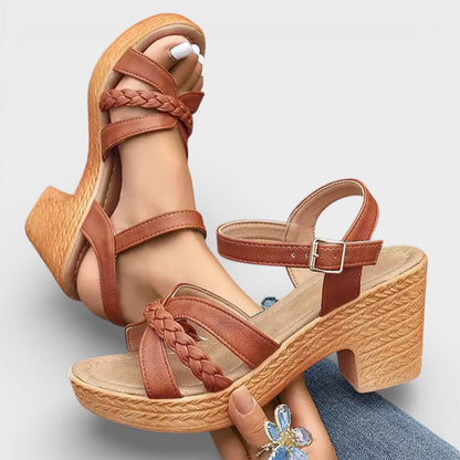 VERÓNICA – Sandalias de tacón alto trenzadas para mujer