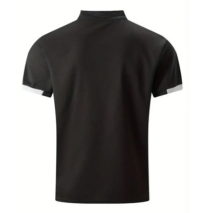 Polo moderna para hombre con cuello mao y detalle de botones – NIKO