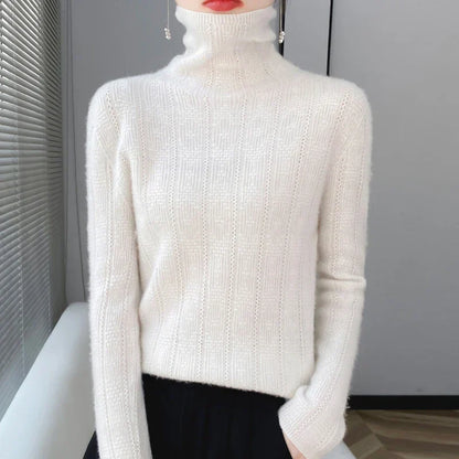MARISE - Suéter de manga larga con cuello alto para mujer