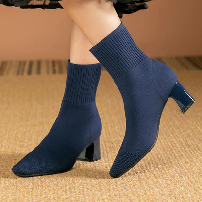 Botines negros para mujer con tacón cómodo – EVELONIS