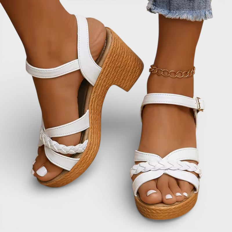 VERÓNICA – Sandalias de tacón alto trenzadas para mujer