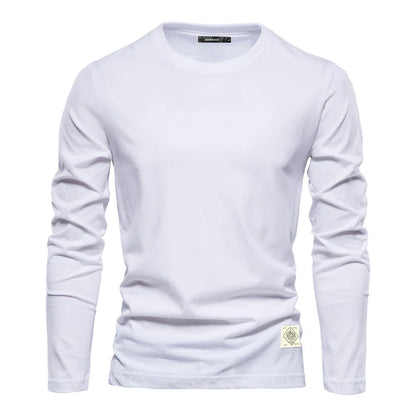Camiseta básica de manga larga con cuello redondo para hombre – LUCAS