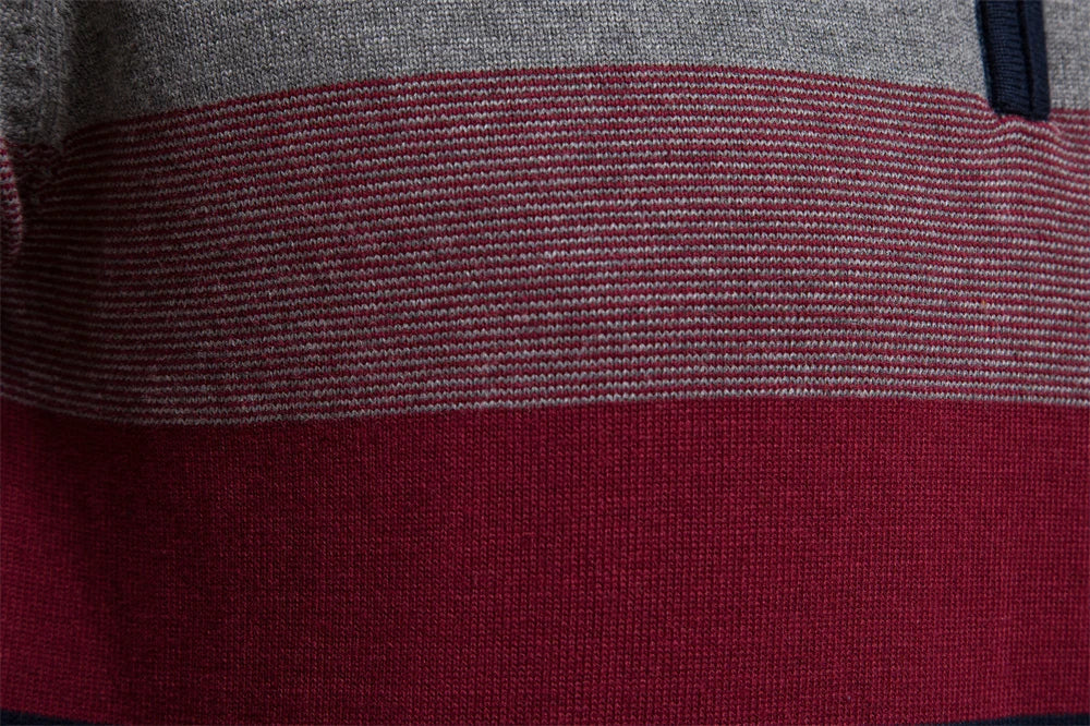 Jersey de hombre con cremallera corta y diseño de rayas – TREVOR