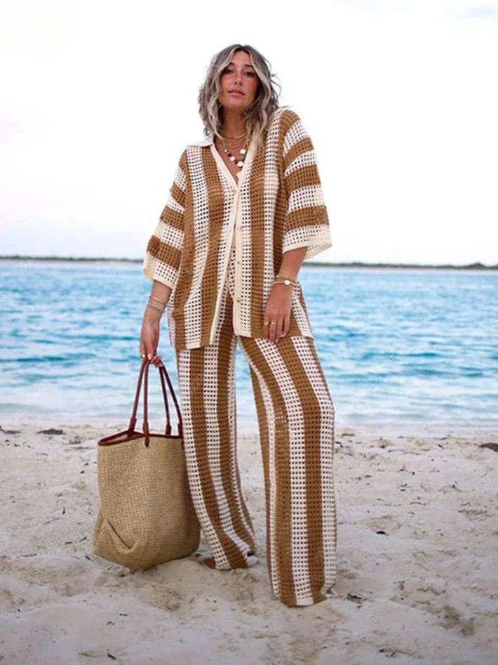 Conjunto veraniego de top y pantalón corto de crochet – KALYSHA