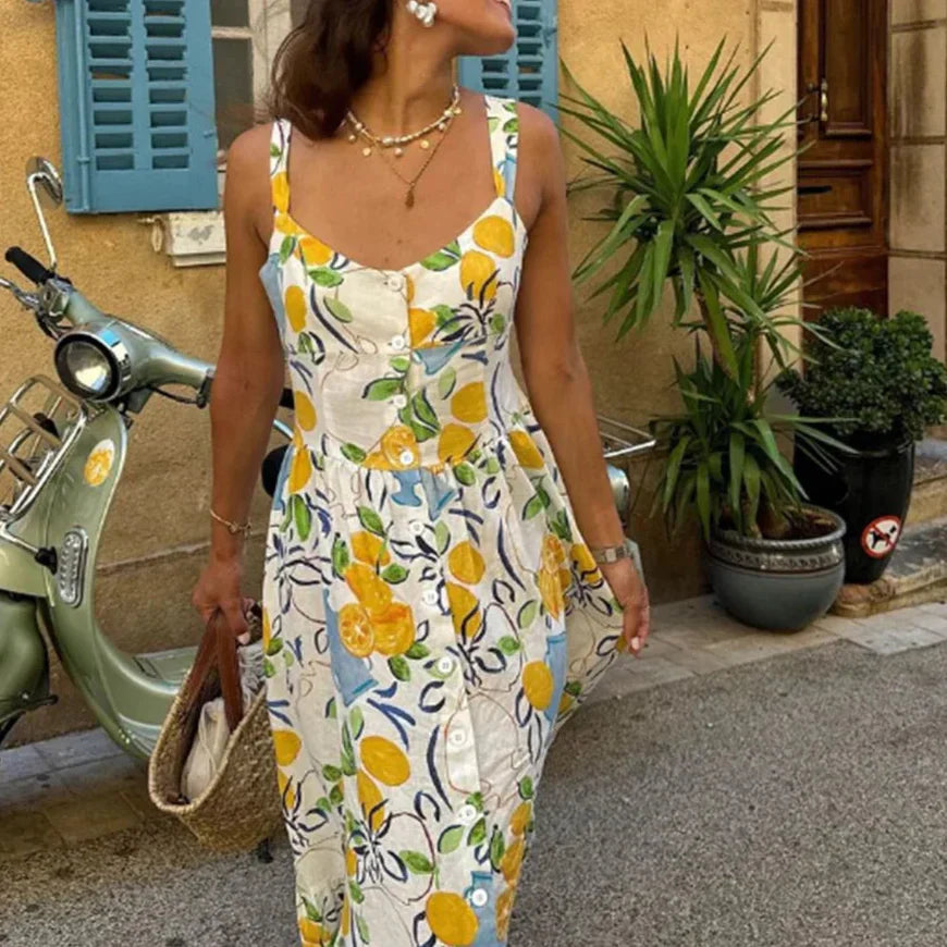 Luna – Vestido con tirantes y corte en A para mujer