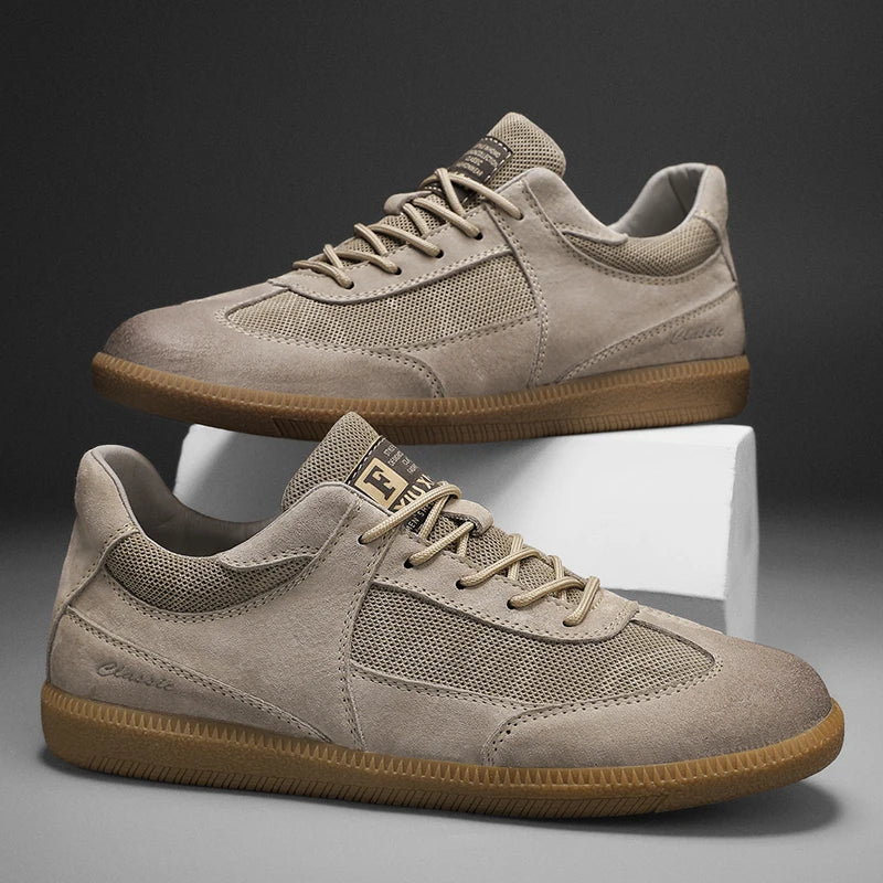 CALVINOX – Zapatillas de hombre en ante y malla con diseño deportivo urbano