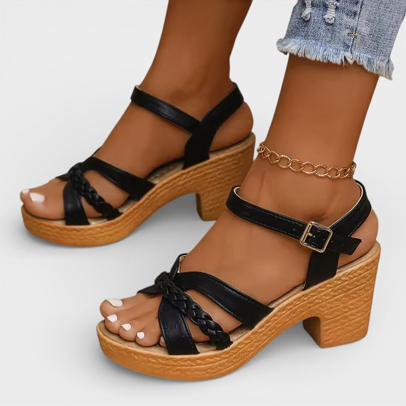 VERÓNICA – Sandalias de tacón alto trenzadas para mujer