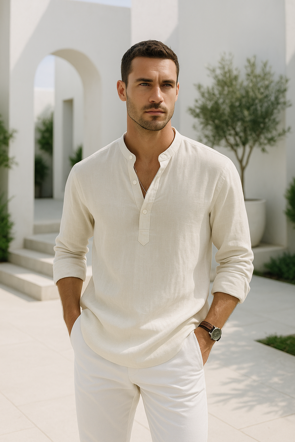 Nordic – Camisa oversize de lino para hombre