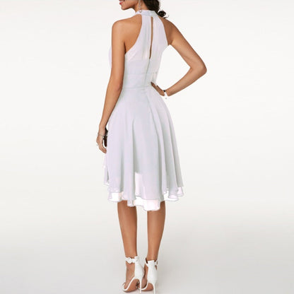 Destiny – Vestido midi veraniego ajustado con cuello halter para mujer