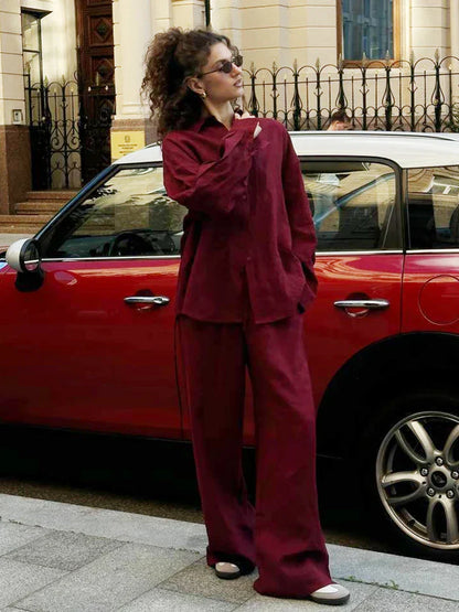 Siena – Conjunto de mujer con pantalón fluido y blusa abierta