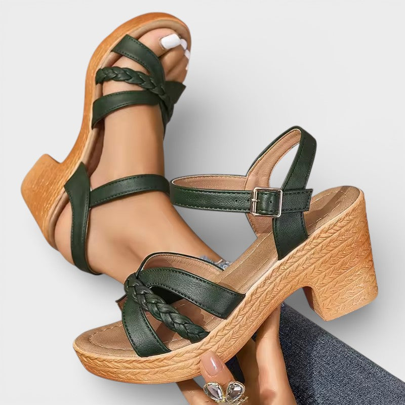 VERÓNICA – Sandalias de tacón alto trenzadas para mujer