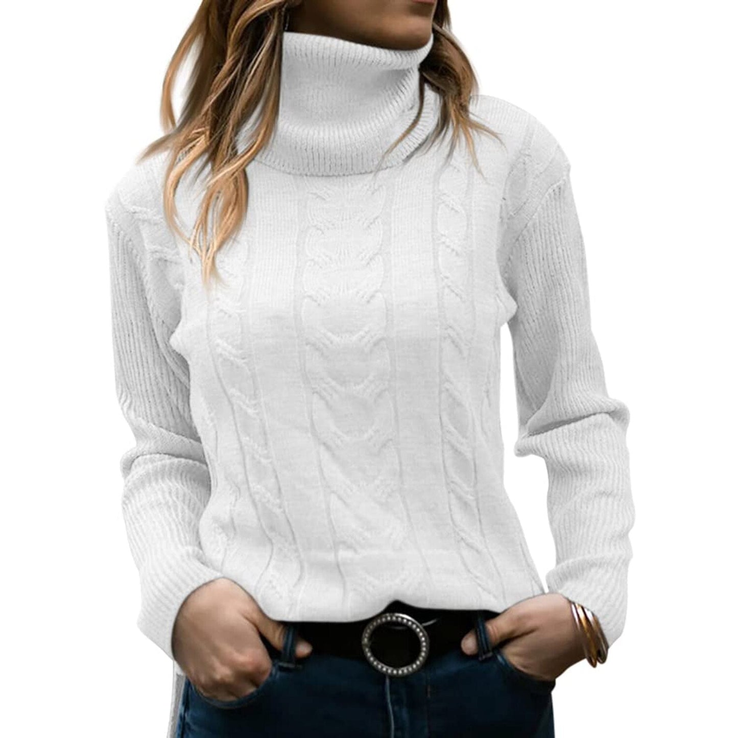 FAYA - Suéter de cuello alto para mujeres