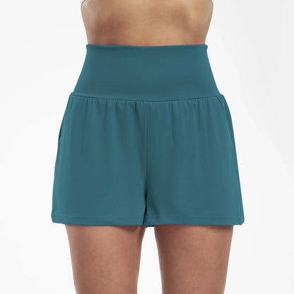 Zenith – Shorts deportivos de talle alto para mujer