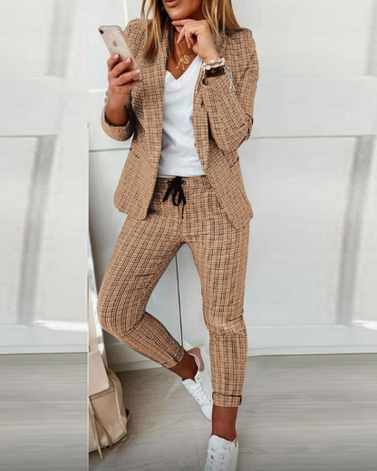 Conjunto de dos piezas para mujer con blazer y pantalón – ROZA