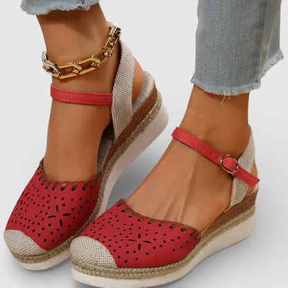 DANIELA – Sandalias de cuña con punta cerrada para mujer