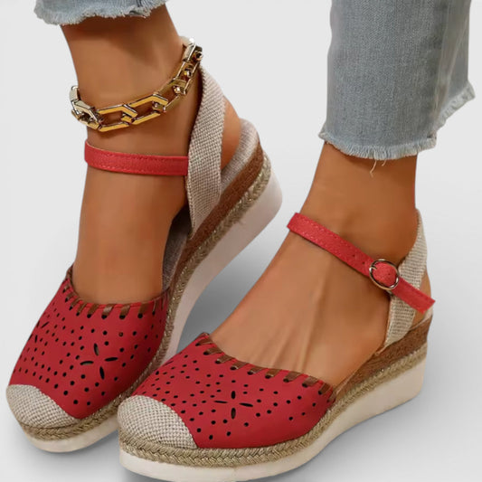 DANIELA – Sandalias de cuña con punta cerrada para mujer