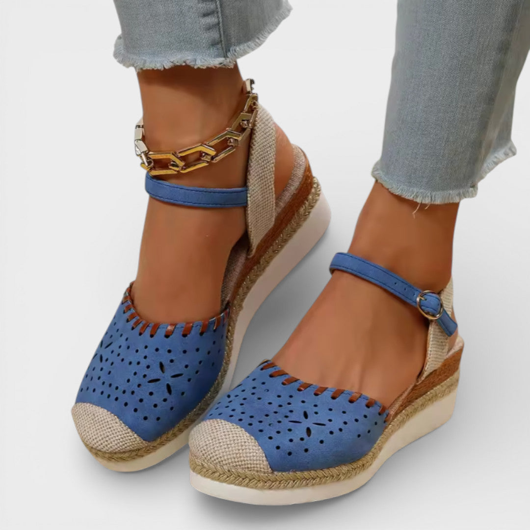 DANIELA – Sandalias de cuña con punta cerrada para mujer
