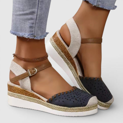 DANIELA – Sandalias de cuña con punta cerrada para mujer