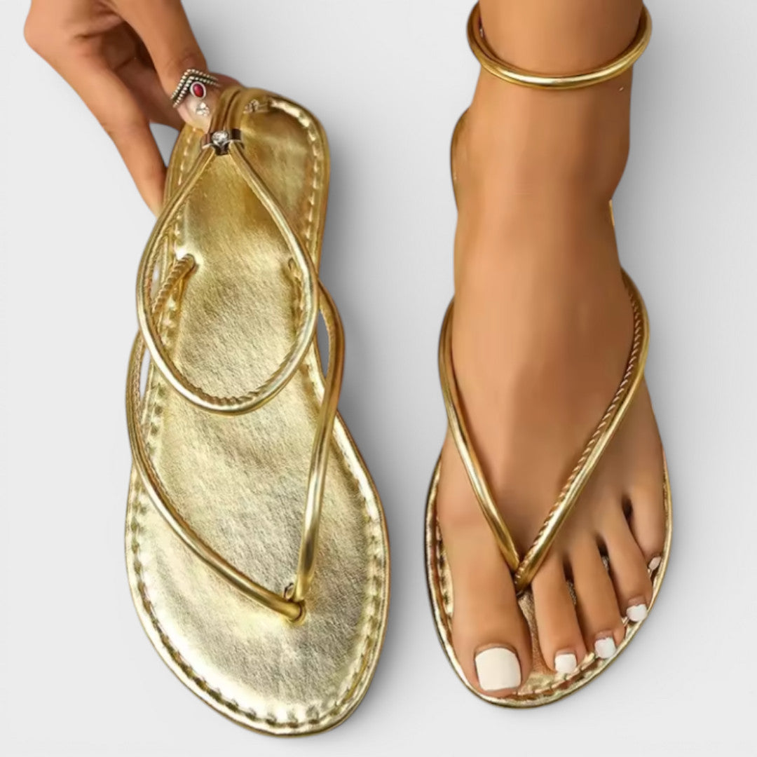 ALBA – Sandalias gladiadoras planas para mujer