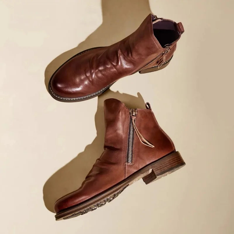 Botines de hombre de piel con cremallera lateral – VAREK