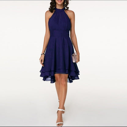 Destiny – Vestido midi veraniego ajustado con cuello halter para mujer
