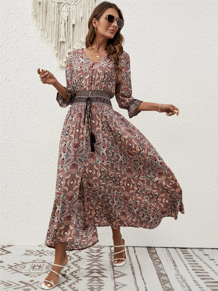 Vestido de verano con escote en V para mujer – CLARISA