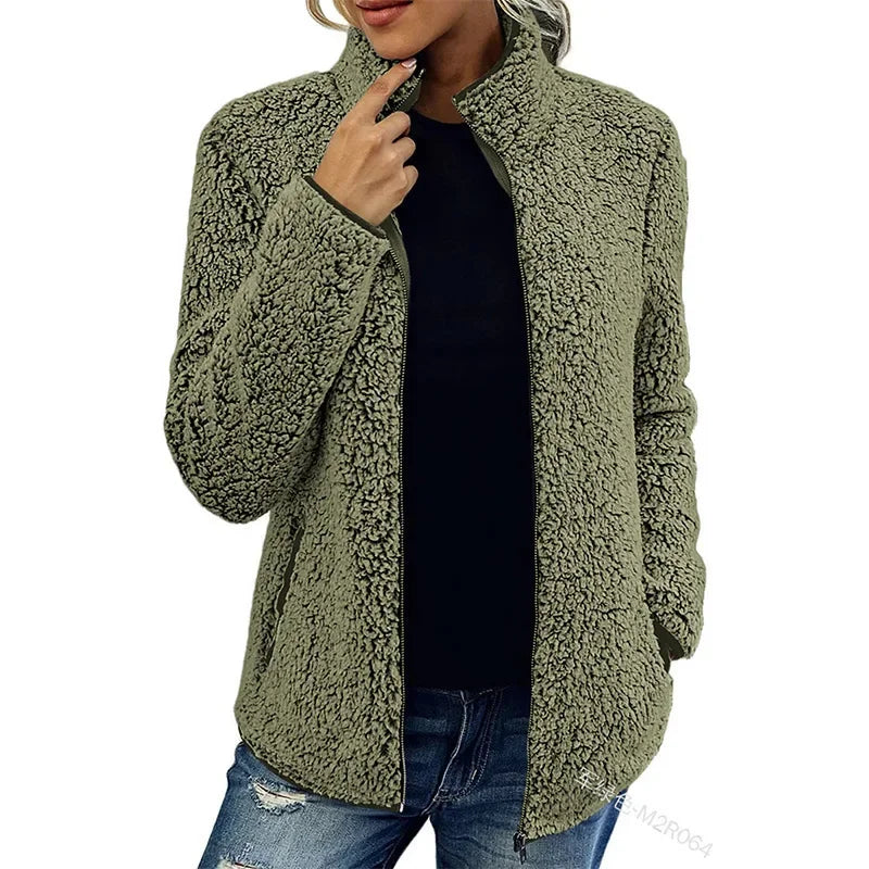 TRYNE - Chaqueta de forro polar para mujeres para el invierno