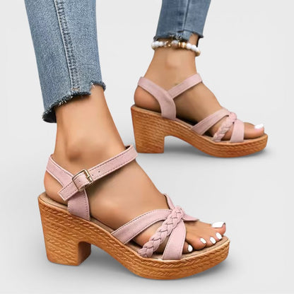 VERÓNICA – Sandalias de tacón alto trenzadas para mujer
