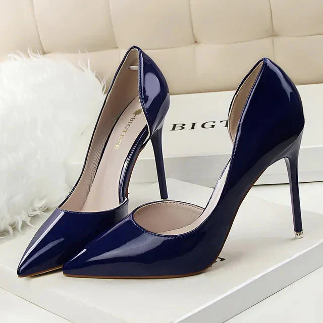 Zapatos de tacón alto para mujer con laterales descubiertos – EDITALIA