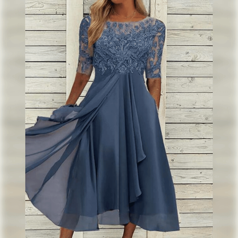 LUCÍA – Vestido maxi asimétrico elegante para mujer