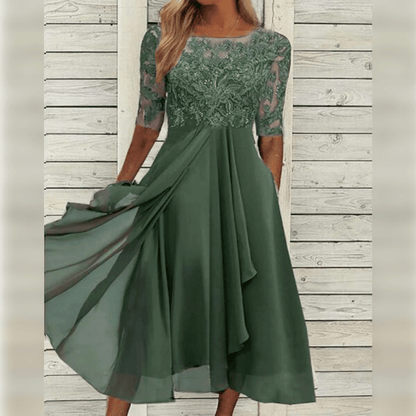 LUCÍA – Vestido maxi asimétrico elegante para mujer
