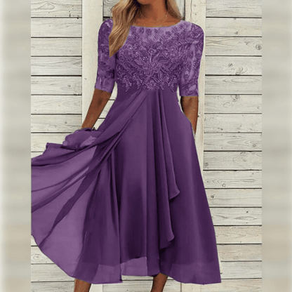 LUCÍA – Vestido maxi asimétrico elegante para mujer