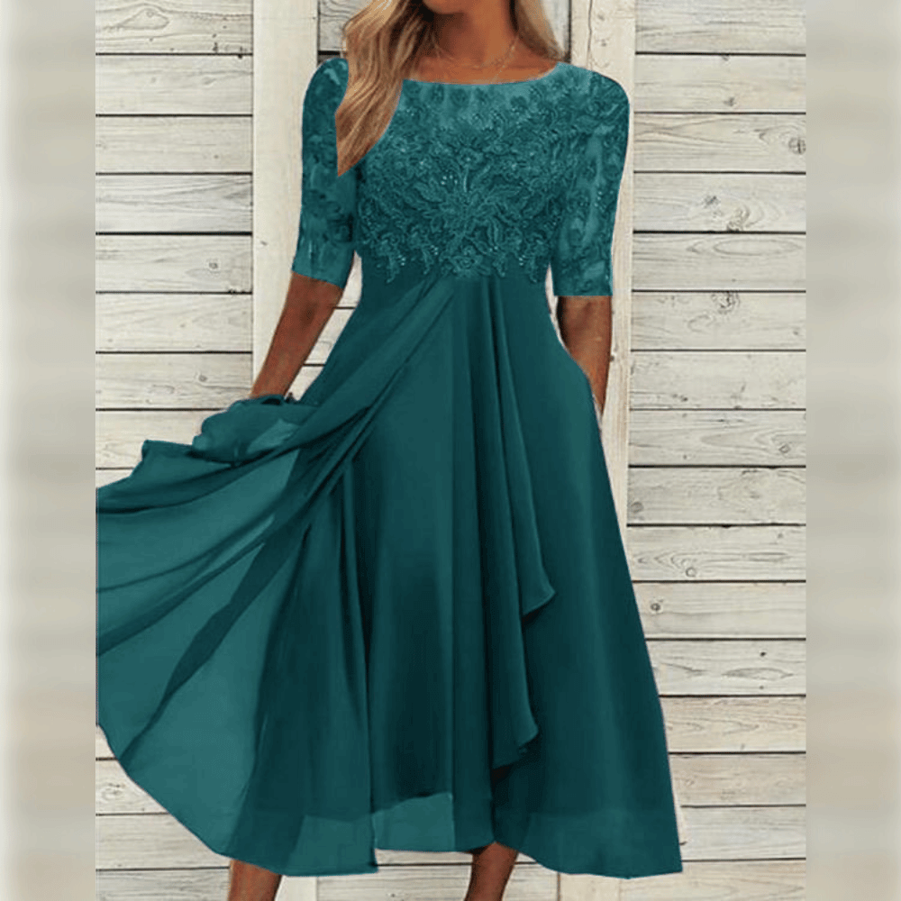 LUCÍA – Vestido maxi asimétrico elegante para mujer